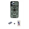 MARSİLYAN™- iPhone 13 Pro Max Kılıf Ahenk Klasik - Siyah Joko 5D Cam + Renkli Kamera Lens Koruma Cam - PE