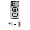 MARSİLYAN™- iPhone 13 Pro Max Kılıf Ahenk Klasik - Siyah Joko 5D Cam + Pers Alüminyum Kamera Lens - KI