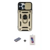 MARSİLYAN™- iPhone 13 Pro Max Kılıf Ahenk Klasik - Siyah Joko 5D Cam + Renkli Kamera Lens Koruma Cam - SI