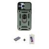 MARSİLYAN™- iPhone 13 Pro Max Kılıf Ahenk Klasik - Siyah Joko 5D Cam + Renkli Kamera Lens Koruma Cam - SI