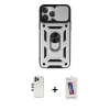 MARSİLYAN™- iPhone 13 Pro Max Kılıf Ahenk Klasik - Siyah Joko 5D Cam + Shine Kamera Lens - GD