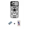 MARSİLYAN™- iPhone 13 Pro Max Kılıf Ahenk Klasik - Siyah Joko 5D Cam + Shine Kamera Lens Koruma Cam - GI
