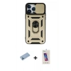 MARSİLYAN™- iPhone 13 Pro Max Kılıf Ahenk Klasik - Siyah Joko 5D Cam + Shine Kamera Lens Koruma Cam - MI