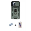 MARSİLYAN™- iPhone 13 Pro Max Kılıf Ahenk Klasik - Siyah Joko 5D Cam + Shine Kamera Lens Koruma Cam - MI