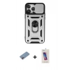 MARSİLYAN™- iPhone 13 Pro Max Kılıf Ahenk Klasik - Siyah Joko 5D Cam + Shine Kamera Lens Koruma Cam - PE
