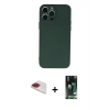 MARSİLYAN™- iPhone 13 Pro Max Kılıf Ahenk Serisi - Şeffaf 360 Full Body Arka Koruyucu + Pers Alüminyum Kamera Lens - KI