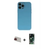 MARSİLYAN™- iPhone 13 Pro Max Kılıf Ahenk Serisi - Şeffaf 360 Full Body Arka Koruyucu + Rainbow Kamera Lens Koruma Cam - KI