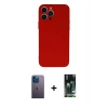 MARSİLYAN™- iPhone 13 Pro Max Kılıf Ahenk Serisi - Şeffaf 360 Full Body Arka Koruyucu + Neon Fosforlu Kamera Lens - MI