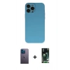 MARSİLYAN™- iPhone 13 Pro Max Kılıf Ahenk Serisi - Şeffaf 360 Full Body Arka Koruyucu + Neon Fosforlu Kamera Lens - MI