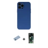 MARSİLYAN™- iPhone 13 Pro Max Kılıf Ahenk Serisi - Şeffaf 360 Full Body Arka Koruyucu + Mavi Shine Kamera Lens Koruma Cam
