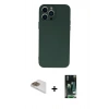 MARSİLYAN™- iPhone 13 Pro Max Kılıf Ahenk Serisi - Şeffaf 360 Full Body Arka Koruyucu + Pers Alüminyum Kamera Lens - GD