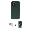 MARSİLYAN™- iPhone 13 Pro Max Kılıf Ahenk Serisi - Şeffaf 360 Full Body Arka Koruyucu + Pers Alüminyum Kamera Lens - GI