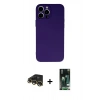 MARSİLYAN™- iPhone 13 Pro Max Kılıf Ahenk Serisi - Şeffaf 360 Full Body Arka Koruyucu + Raze Metal Kamera Lens - GD