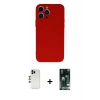 MARSİLYAN™- iPhone 13 Pro Max Kılıf Ahenk Serisi - Şeffaf 360 Full Body Arka Koruyucu + Shine Kamera Lens - GD