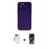 MARSİLYAN™- iPhone 13 Pro Max Kılıf Ahenk Serisi - Şeffaf 360 Full Body Arka Koruyucu + Shine Kamera Lens - GD