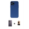 MARSİLYAN™- iPhone 13 Pro Max Kılıf Ahenk Serisi - Şeffaf Maxco Cam Ekran Koruyucu + Neon Fosforlu Kamera Lens - BZ