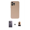 MARSİLYAN™- iPhone 13 Pro Max Kılıf Ahenk Serisi - Şeffaf Maxco Cam Ekran Koruyucu + Neon Fosforlu Kamera Lens - BZ