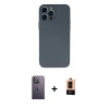 MARSİLYAN™- iPhone 13 Pro Max Kılıf Ahenk Serisi - Şeffaf Maxco Cam Ekran Koruyucu + Neon Fosforlu Kamera Lens - BZ