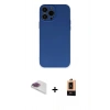 MARSİLYAN™- iPhone 13 Pro Max Kılıf Ahenk Serisi - Şeffaf Maxco Cam Ekran Koruyucu + Gökkuşağı Pers Alüminyum Kamera Lens