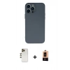 MARSİLYAN™- iPhone 13 Pro Max Kılıf Ahenk Serisi - Şeffaf Maxco Cam Ekran Koruyucu + Shine Kamera Lens - GD