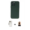 MARSİLYAN™- iPhone 13 Pro Max Kılıf Ahenk Serisi - Şeffaf Maxco Cam Ekran Koruyucu + Shine Kamera Lens - GD