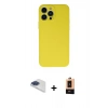 MARSİLYAN™- iPhone 13 Pro Max Kılıf Ahenk Serisi - Şeffaf Maxco Cam Ekran Koruyucu + Pers Alüminyum Kamera Lens - LT