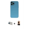 MARSİLYAN™- iPhone 13 Pro Max Kılıf Ahenk Serisi - Şeffaf Maxco Cam Ekran Koruyucu + Rainbow Kamera Lens Koruma Cam - MI