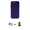 MARSİLYAN™- iPhone 13 Pro Max Kılıf Ahenk Serisi - Şeffaf Maxco Cam Ekran Koruyucu + Rainbow Kamera Lens Koruma Cam - MI