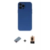 MARSİLYAN™- iPhone 13 Pro Max Kılıf Ahenk Serisi - Şeffaf Maxco Cam Ekran Koruyucu + Metal Kamera Lens Koruma Cam - KI