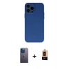 MARSİLYAN™- iPhone 13 Pro Max Kılıf Ahenk Serisi - Şeffaf Maxco Cam Ekran Koruyucu + Neon Fosforlu Kamera Lens - MI