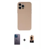 MARSİLYAN™- iPhone 13 Pro Max Kılıf Ahenk Serisi - Şeffaf Maxco Cam Ekran Koruyucu + Neon Fosforlu Kamera Lens - MI