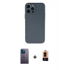 MARSİLYAN™- iPhone 13 Pro Max Kılıf Ahenk Serisi - Şeffaf Maxco Cam Ekran Koruyucu + Neon Fosforlu Kamera Lens - MI