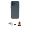 MARSİLYAN™- iPhone 13 Pro Max Kılıf Ahenk Serisi - Şeffaf Maxco Cam Ekran Koruyucu + Pers Alüminyum Kamera Lens - SABE
