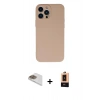 MARSİLYAN™- iPhone 13 Pro Max Kılıf Ahenk Serisi - Şeffaf Maxco Cam Ekran Koruyucu + Pers Alüminyum Kamera Lens - GD
