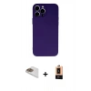 MARSİLYAN™- iPhone 13 Pro Max Kılıf Ahenk Serisi - Şeffaf Maxco Cam Ekran Koruyucu + Pers Alüminyum Kamera Lens - GD