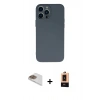 MARSİLYAN™- iPhone 13 Pro Max Kılıf Ahenk Serisi - Şeffaf Maxco Cam Ekran Koruyucu + Pers Alüminyum Kamera Lens - GD