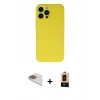 MARSİLYAN™- iPhone 13 Pro Max Kılıf Ahenk Serisi - Şeffaf Maxco Cam Ekran Koruyucu + Pers Alüminyum Kamera Lens - GD