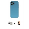 MARSİLYAN™- iPhone 13 Pro Max Kılıf Ahenk Serisi - Şeffaf Maxco Cam Ekran Koruyucu + Rainbow Kamera Lens Koruma Cam - MR