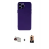 MARSİLYAN™- iPhone 13 Pro Max Kılıf Ahenk Serisi - Şeffaf Maxco Cam Ekran Koruyucu + Rainbow Kamera Lens Koruma Cam - KI