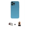MARSİLYAN™- iPhone 13 Pro Max Kılıf Ahenk Serisi - Şeffaf Maxco Cam Ekran Koruyucu + Rainbow Kamera Lens Koruma Cam - KI