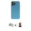 MARSİLYAN™- iPhone 13 Pro Max Kılıf Ahenk Serisi - Şeffaf Maxco Cam Ekran Koruyucu + Rainbow Kamera Lens Koruma Cam - BZ