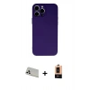MARSİLYAN™- iPhone 13 Pro Max Kılıf Ahenk Serisi - Şeffaf Maxco Cam Ekran Koruyucu + Rainbow Kamera Lens Koruma Cam - BZ