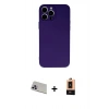 MARSİLYAN™- iPhone 13 Pro Max Kılıf Ahenk Serisi - Şeffaf Maxco Cam Ekran Koruyucu + Rainbow Kamera Lens Koruma Cam - MR