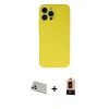 MARSİLYAN™- iPhone 13 Pro Max Kılıf Ahenk Serisi - Şeffaf Maxco Cam Ekran Koruyucu + Rainbow Kamera Lens Koruma Cam - BZ