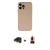 MARSİLYAN™- iPhone 13 Pro Max Kılıf Ahenk Serisi - Şeffaf Maxco Cam Ekran Koruyucu + Raze Metal Kamera Lens - GD