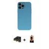MARSİLYAN™- iPhone 13 Pro Max Kılıf Ahenk Serisi - Şeffaf Maxco Cam Ekran Koruyucu + Raze Metal Kamera Lens - GD