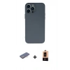 MARSİLYAN™- iPhone 13 Pro Max Kılıf Ahenk Serisi - Şeffaf Maxco Cam Ekran Koruyucu + Renkli Kamera Lens Koruma Cam - MI