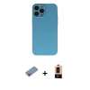 MARSİLYAN™- iPhone 13 Pro Max Kılıf Ahenk Serisi - Şeffaf Maxco Cam Ekran Koruyucu + Shine Kamera Lens Koruma Cam - PE
