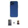 MARSİLYAN™- iPhone 13 Pro Max Kılıf Ahenk Serisi - Şeffaf Maxco Cam Ekran Koruyucu + Neon Fosforlu Kamera Lens - YL