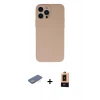 MARSİLYAN™- iPhone 13 Pro Max Kılıf Ahenk Serisi - Şeffaf Maxco Cam Ekran Koruyucu + Renkli Kamera Lens Koruma Cam - YL